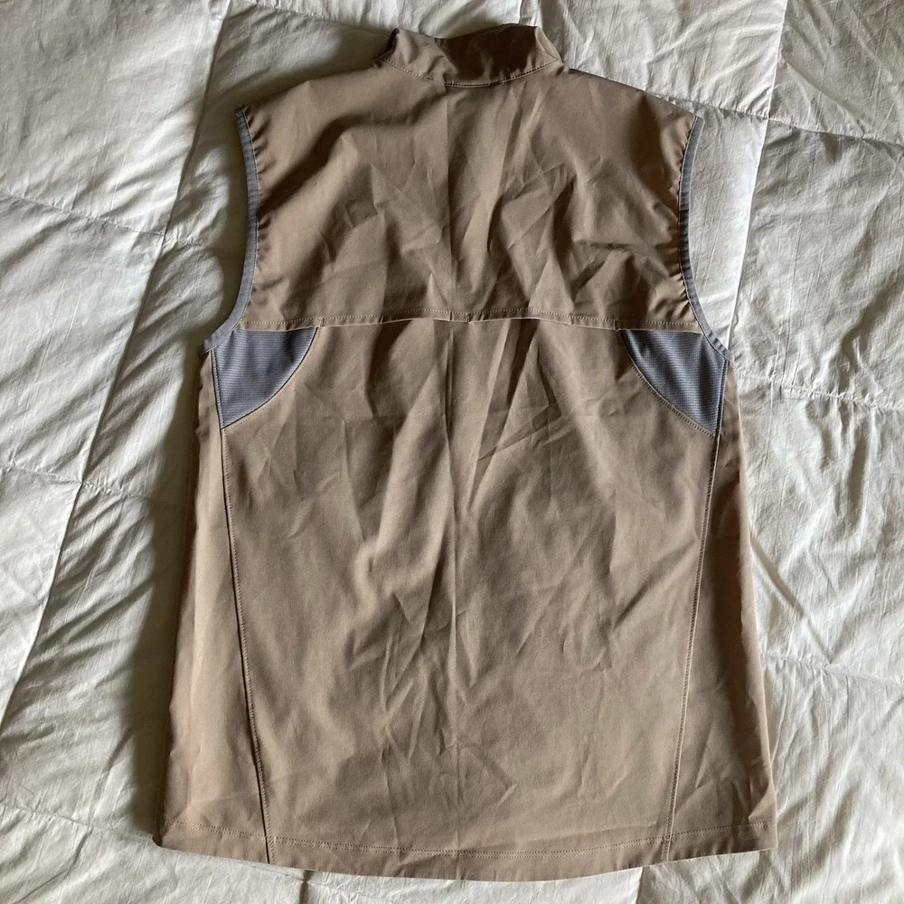 The North Face Lightweight Full Zip Vest Mens S Dune Beige Tan Vented Travel EUC